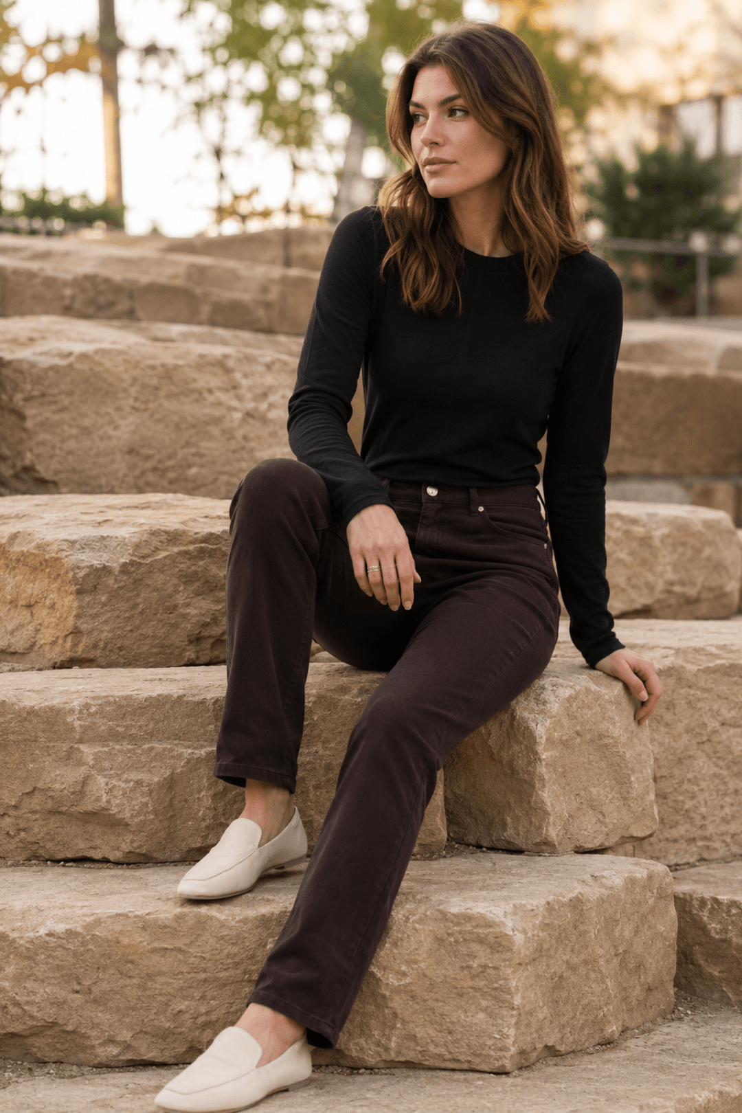 Column Pant - Chocolate - VA24 - Pizazz BoutiqueVassalli