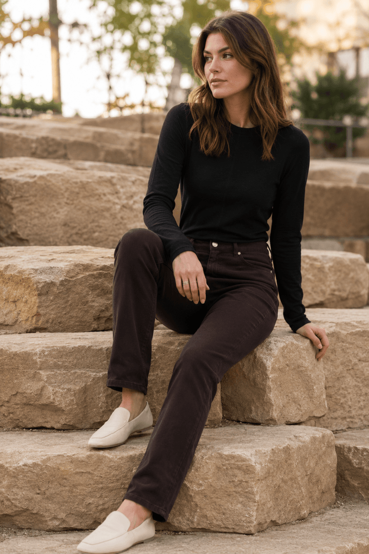 Column Pant - Chocolate - VA24 - Pizazz BoutiqueVassalli