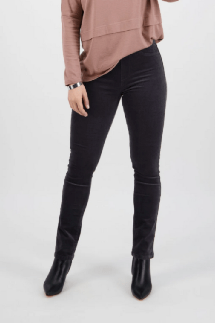 Cord Pull On Pant - Charcoal - VA2 - Pizazz BoutiqueVassalli