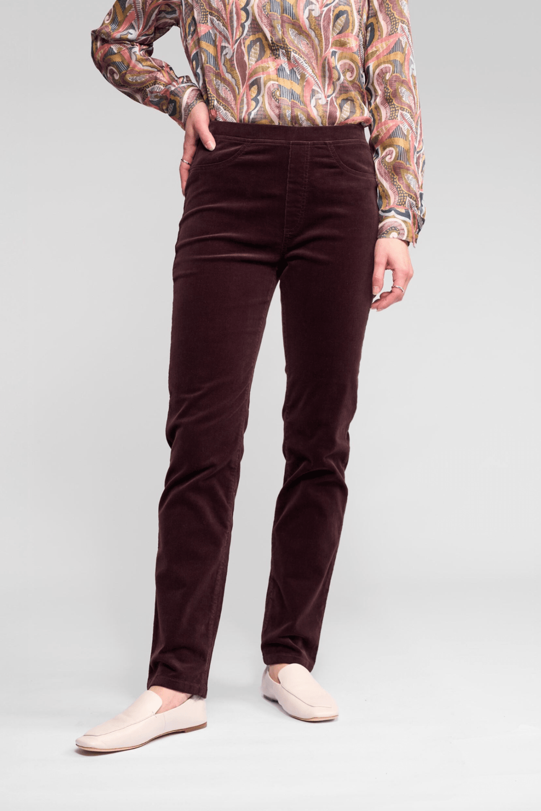 Cord Pull On Pant - Merlot - VA2 - Pizazz BoutiqueVassalli