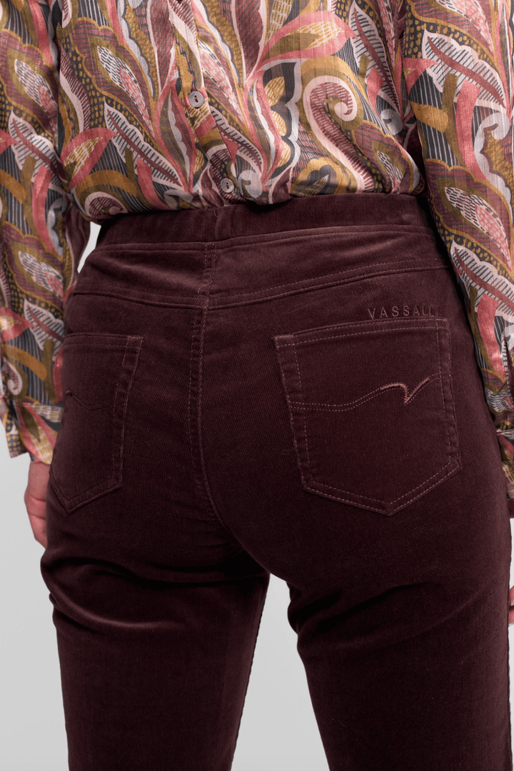 Cord Pull On Pant - Merlot - VA2 - Pizazz BoutiqueVassalli