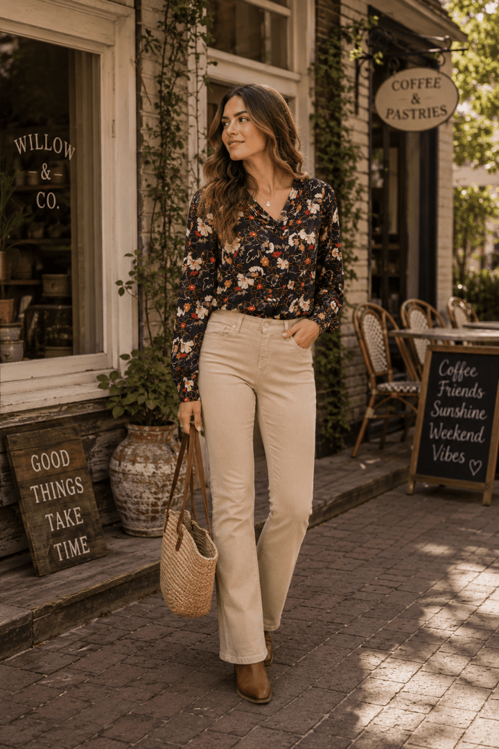 Cord Pull On Pant - Oat - VA2 - Pizazz BoutiqueVassalli