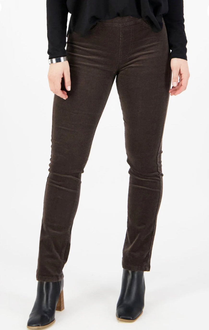 Cord Pull On Pant - Walnut - VA2 - Pizazz BoutiqueVassalli