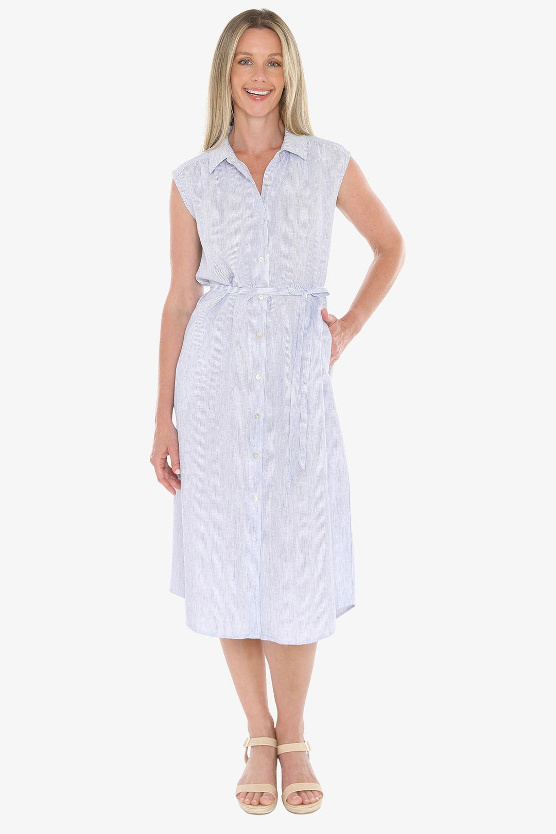 Core Stripe Dress - Blue/White - JP10 - Pizazz BoutiqueJUMP