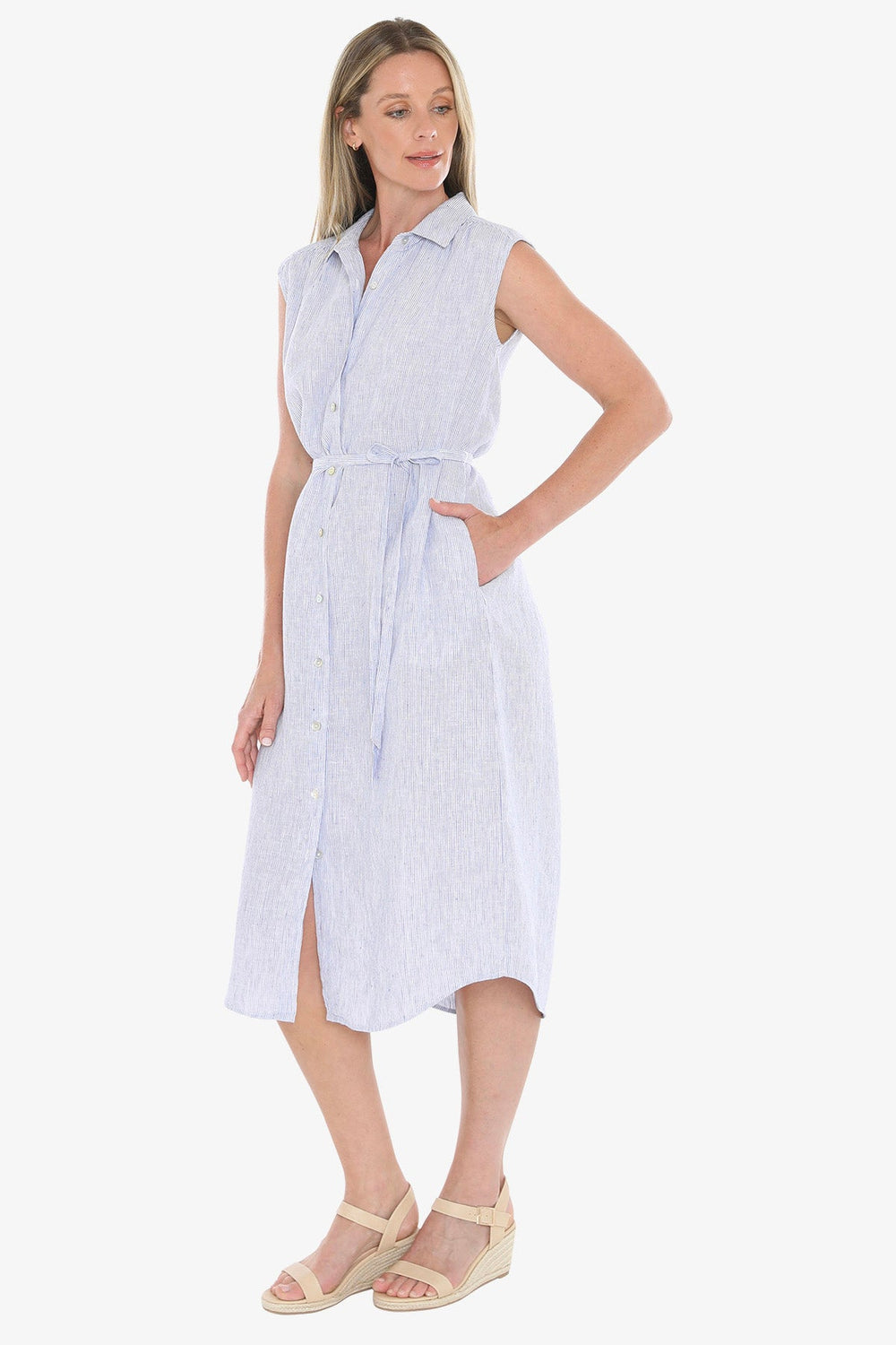 Core Stripe Dress - Blue/White - JP10 - Pizazz BoutiqueJUMP