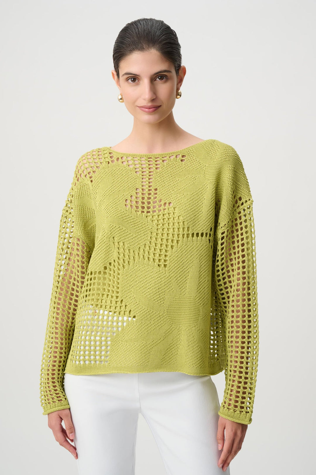 Cotton Floral Sweater - Pistachio - Pizazz BoutiqueJoseph Ribkoff