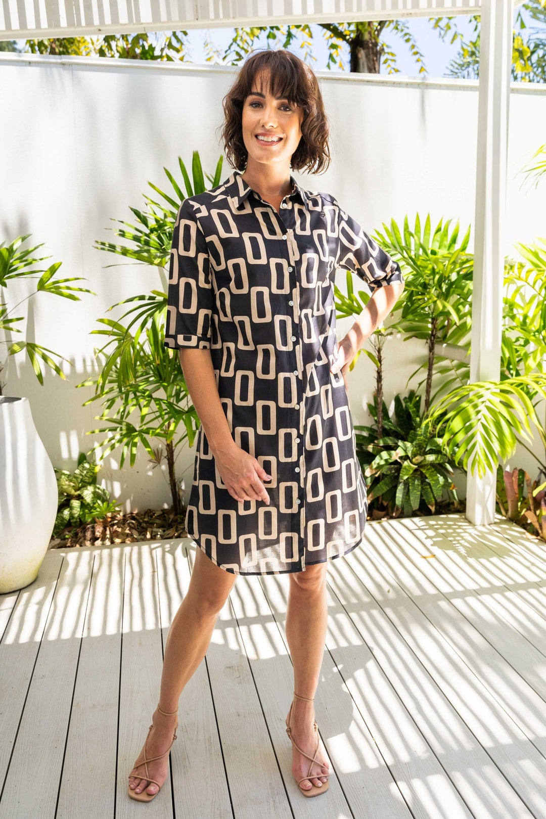 Cotton Shirtmaker Dress - Geo - SS18 - Pizazz BoutiqueSee Saw