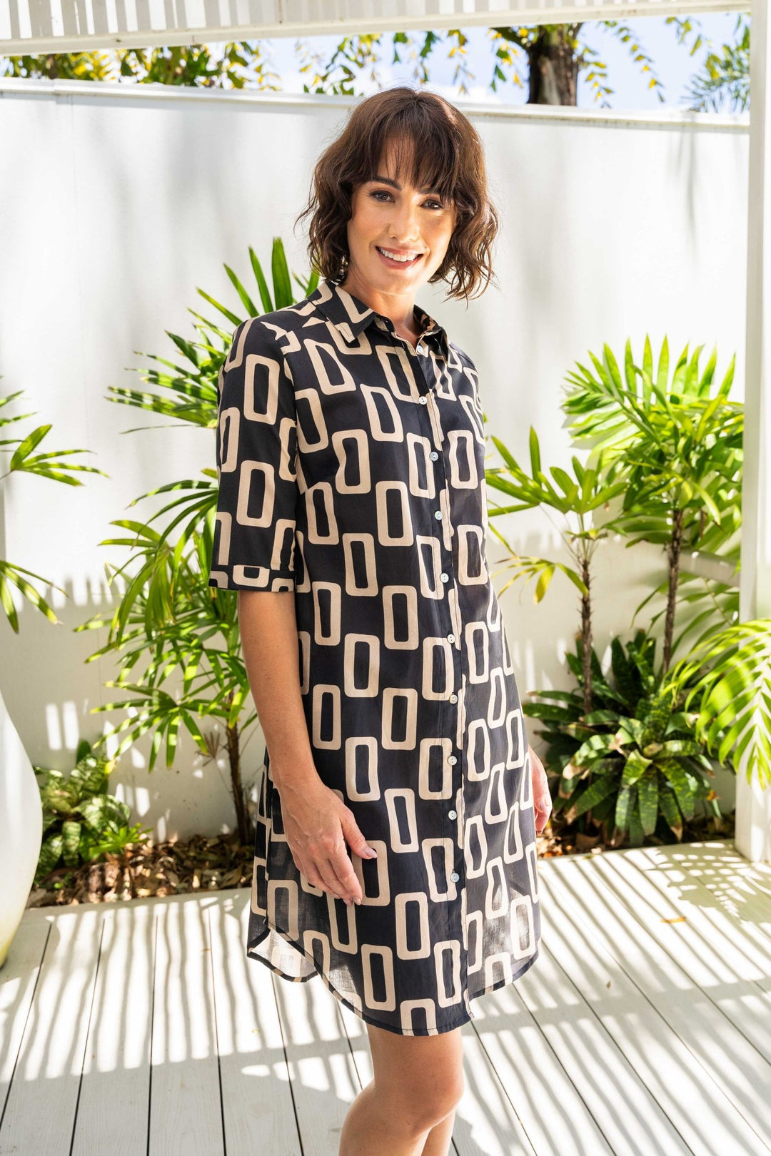 Cotton Shirtmaker Dress - Geo - SS18 - Pizazz BoutiqueSee Saw