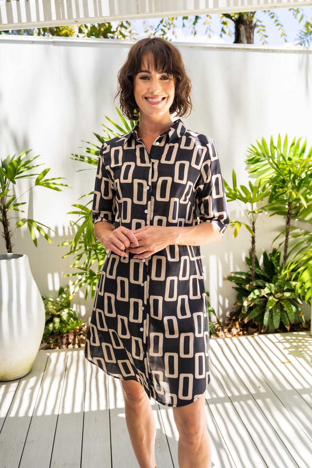 Cotton Shirtmaker Dress - Geo - SS18 - Pizazz BoutiqueSee Saw