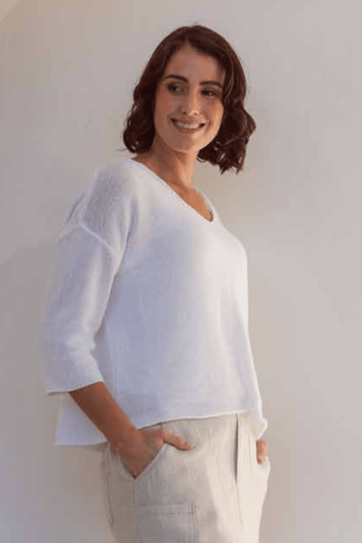 Cotton Sweater - White - SS12 - Pizazz BoutiqueSee Saw