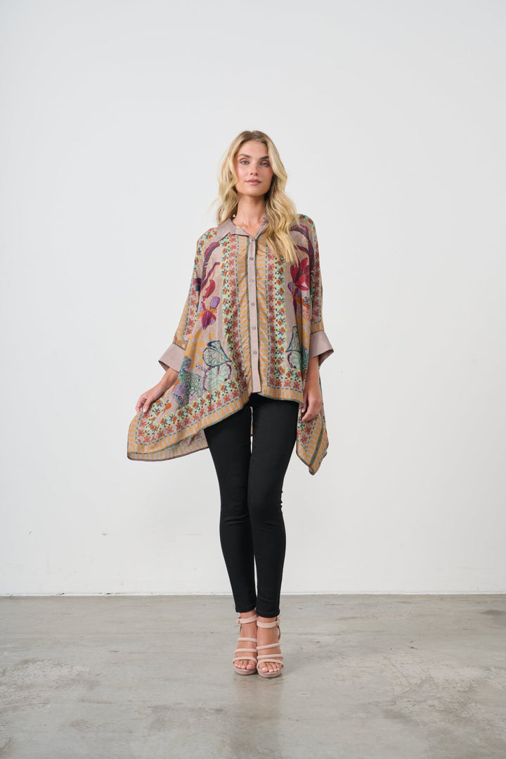 Cuba Blouse - Tropical - CJ15 - Pizazz BoutiqueCaju