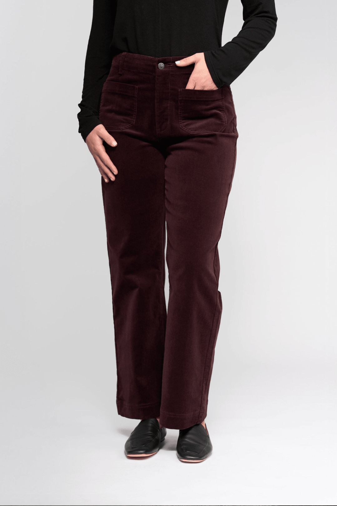 Daily Cord Pant - Merlot - VA5 - Pizazz BoutiqueVassalli