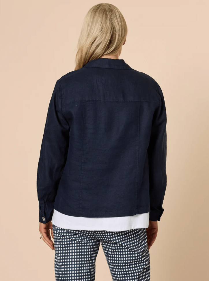 Danielle Linen Jacket - Navy - GS11 - Pizazz BoutiqueGordon smith
