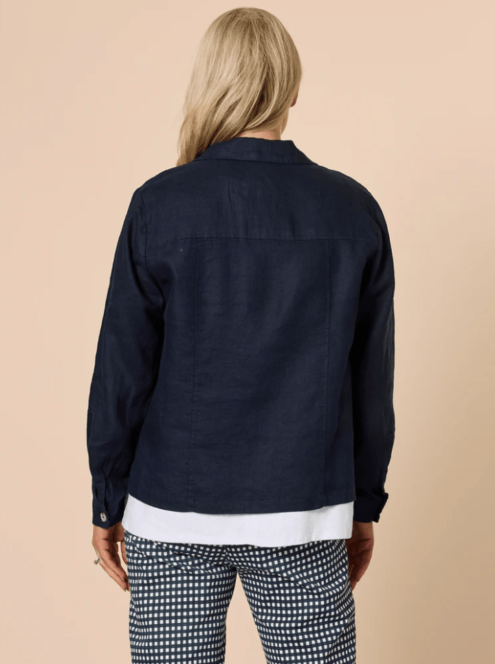 Danielle Linen Jacket - Navy - GS11 - Pizazz BoutiqueGordon smith