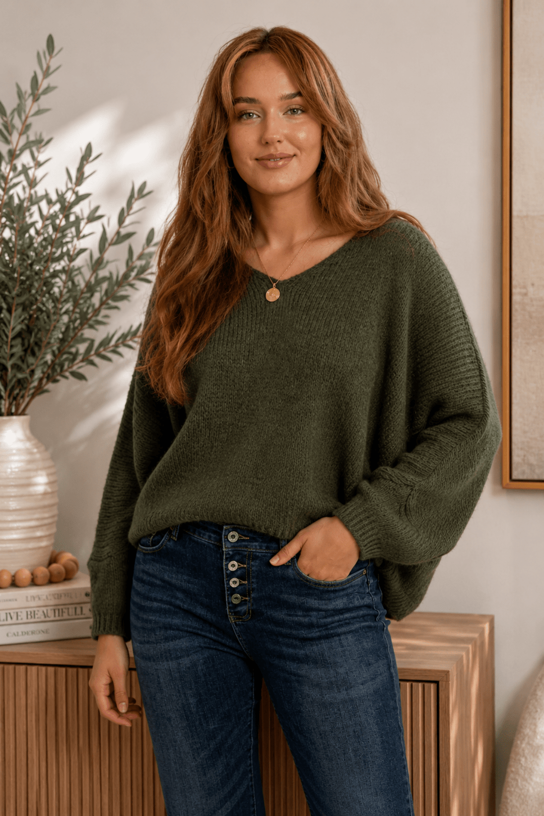 Daria Jumper - Olive - IC32 - Pizazz BoutiqueThe Italian Cartel