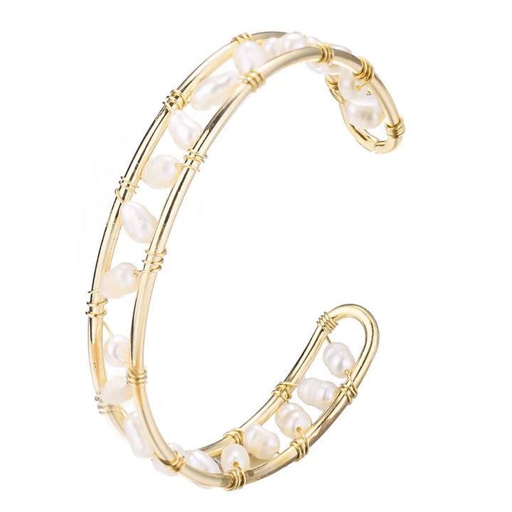 Deborah Freshwater Pearl Bangle - Gold - Pizazz BoutiqueGxG Collective