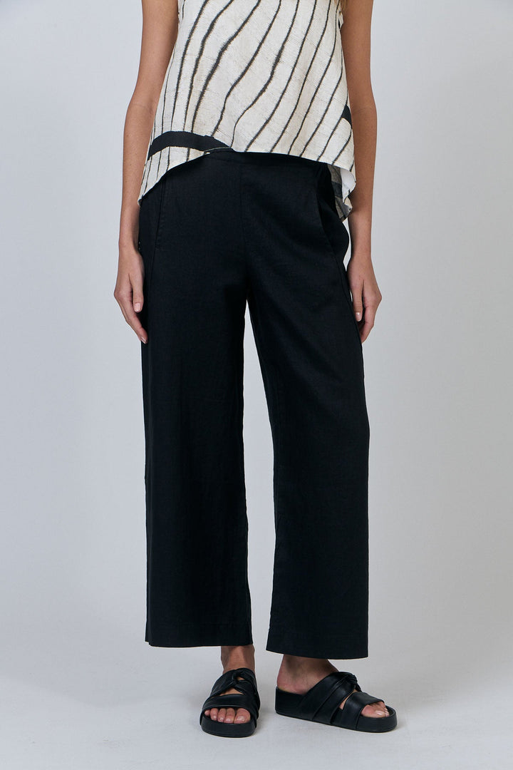 Dee Linen Pant - Black - OJ7 - Pizazz BoutiqueNaturals By O & J