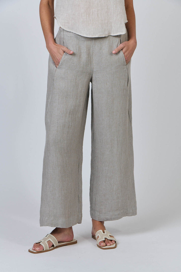 Dee Linen Pant - Cement - OJ7 - Pizazz BoutiqueNaturals By O & J