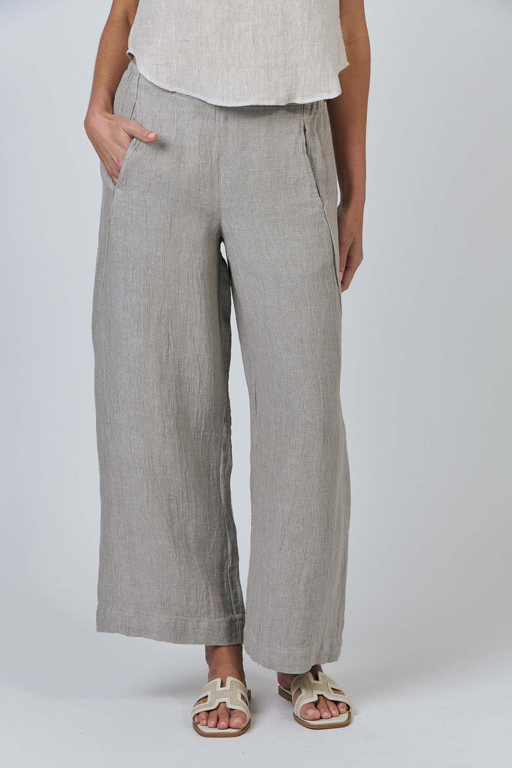 Dee Linen Pant - Cement - OJ7 - Pizazz BoutiqueNaturals By O & J