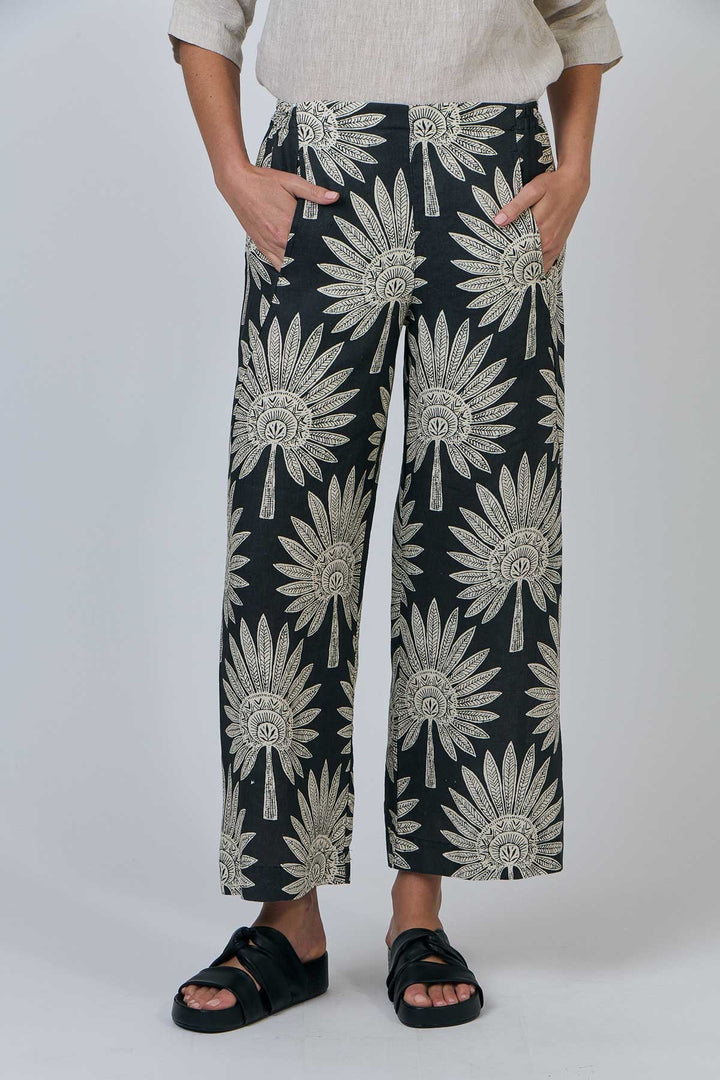 Dee Linen Pant - Date Palm - OJ7 - Pizazz BoutiqueNaturals By O & J