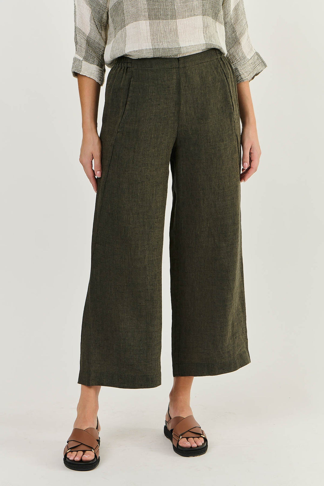Dee Linen Pant - Licorice - OJ7 - Pizazz BoutiqueNaturals By O & J