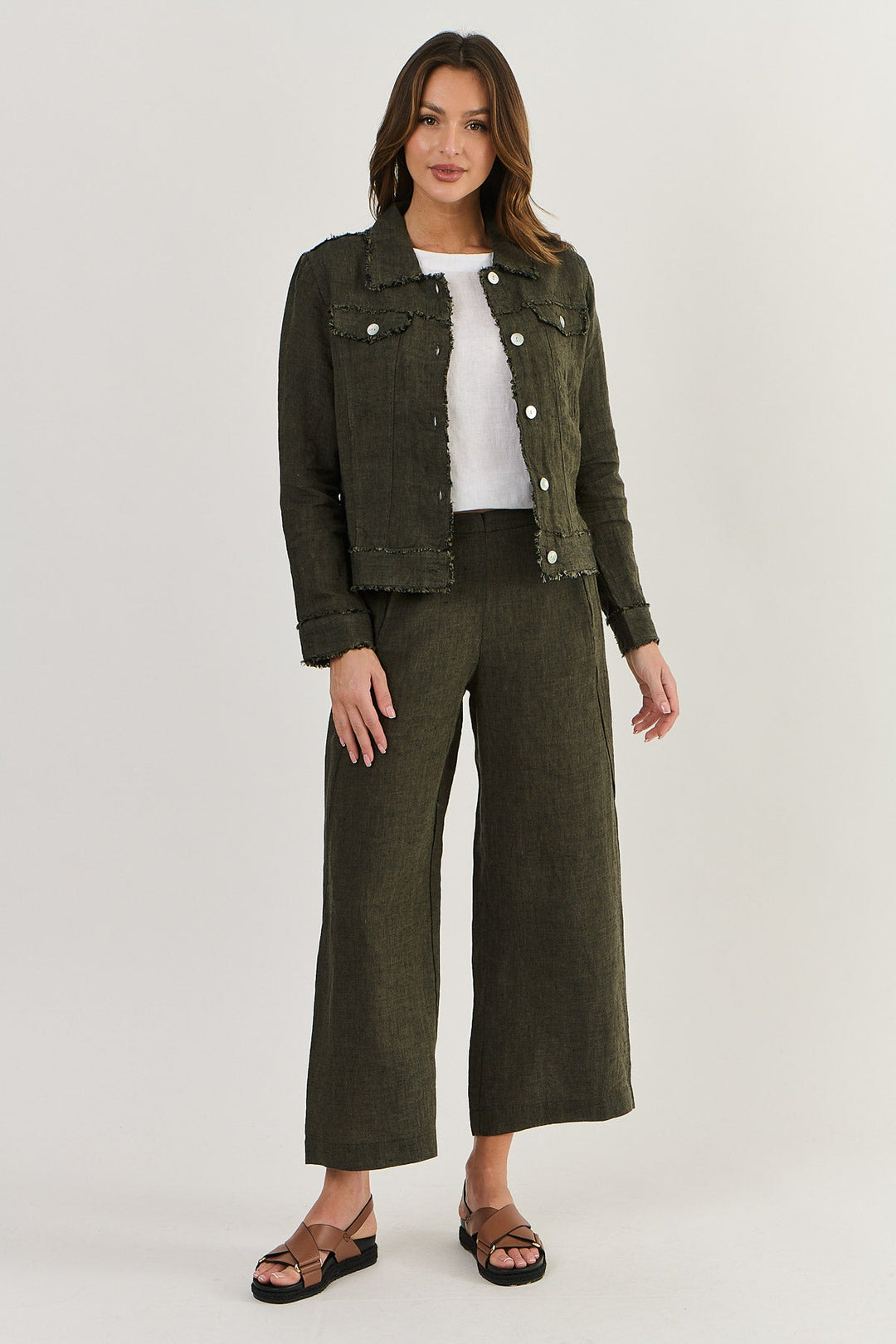 Dee Linen Pant - Licorice - OJ7 - Pizazz BoutiqueNaturals By O & J