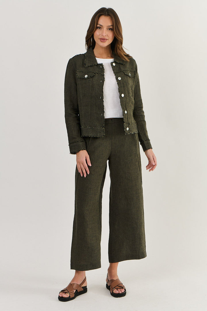 Dee Linen Pant - Licorice - OJ7 - Pizazz BoutiqueNaturals By O & J