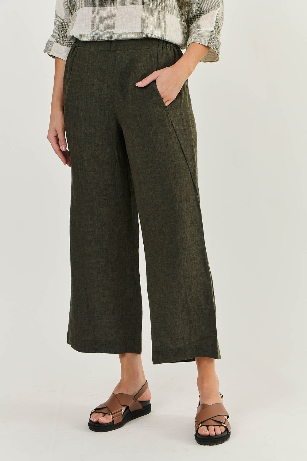 Dee Linen Pant - Licorice - OJ7 - Pizazz BoutiqueNaturals By O & J