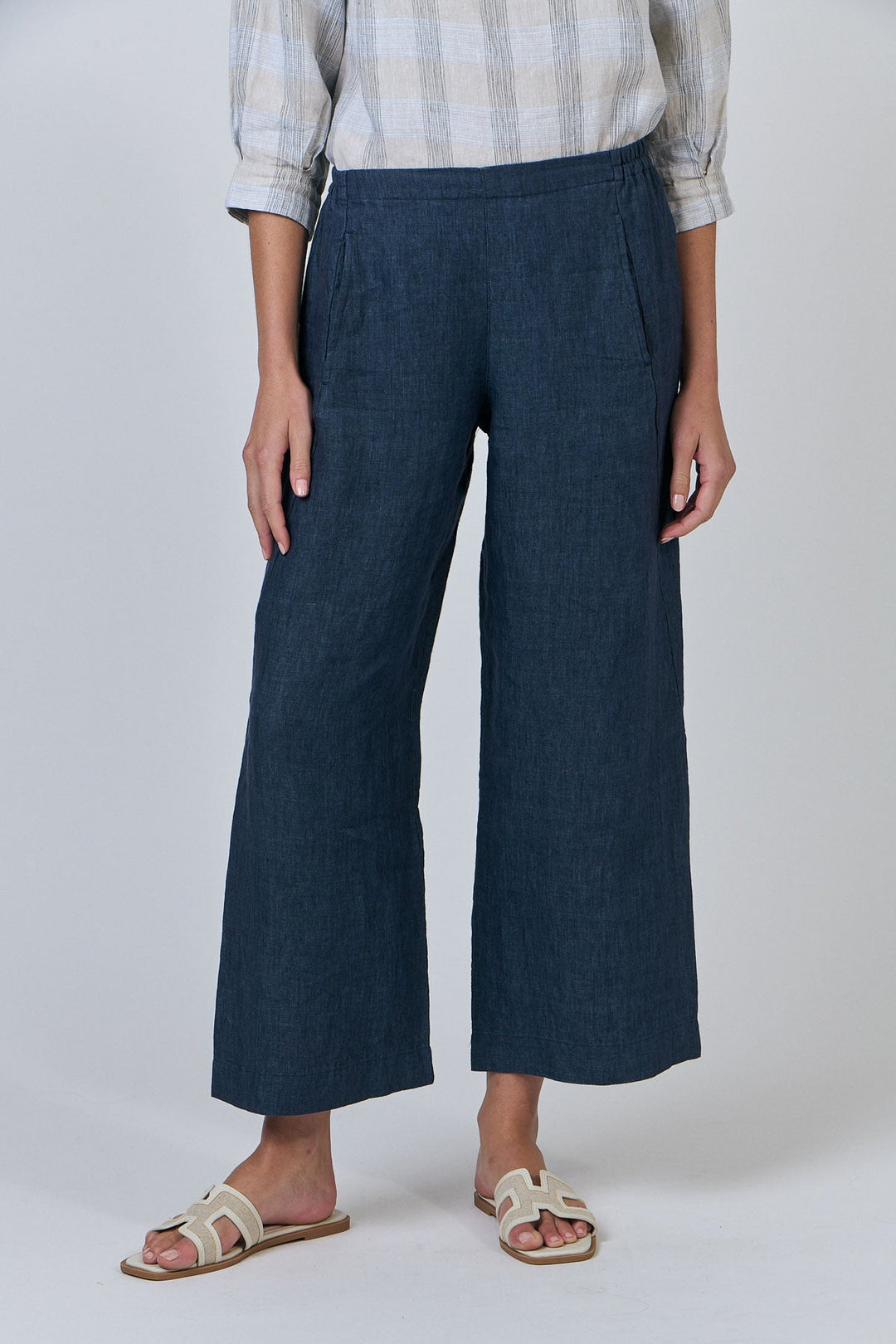 Dee Linen Pant - Poseidon - OJ7 - Pizazz BoutiqueNaturals By O & J