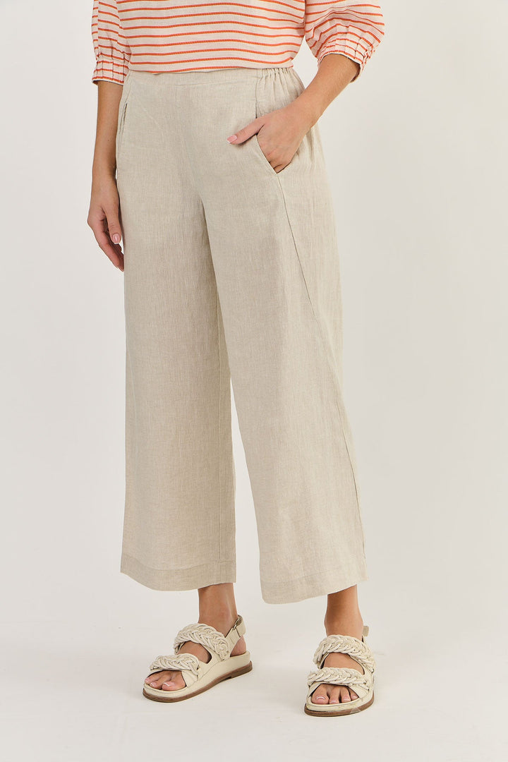 Dee Linen Pant - Sand - OJ7 - Pizazz BoutiqueNaturals By O & J