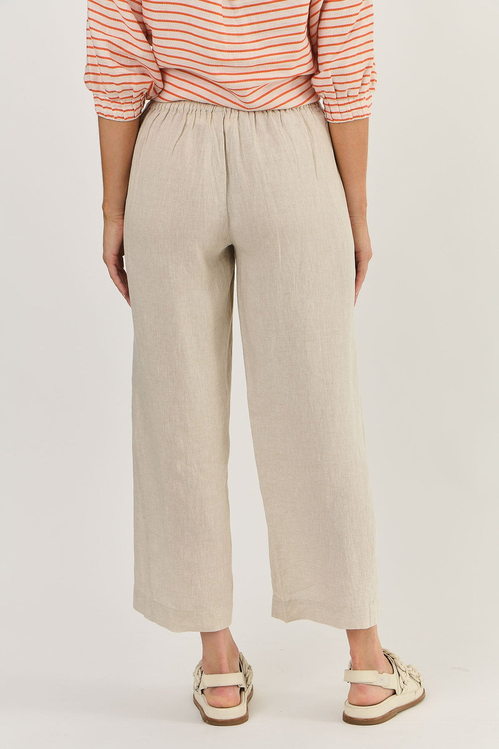 Dee Linen Pant - Sand - OJ7 - Pizazz BoutiqueNaturals By O & J