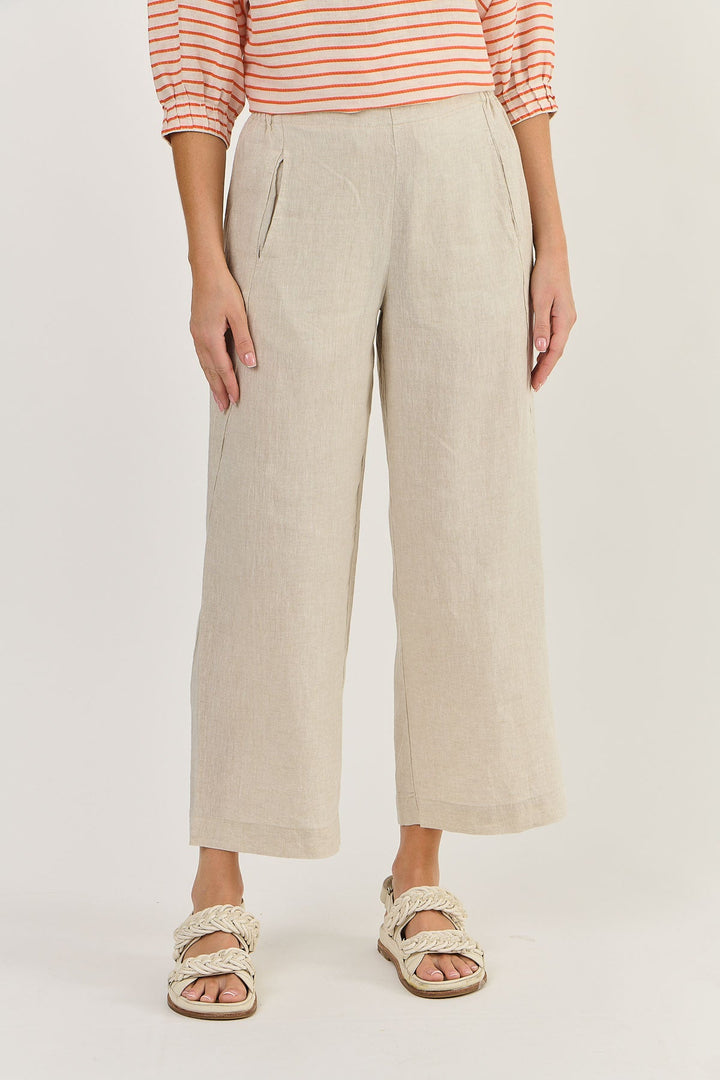Dee Linen Pant - Sand - OJ7 - Pizazz BoutiqueNaturals By O & J