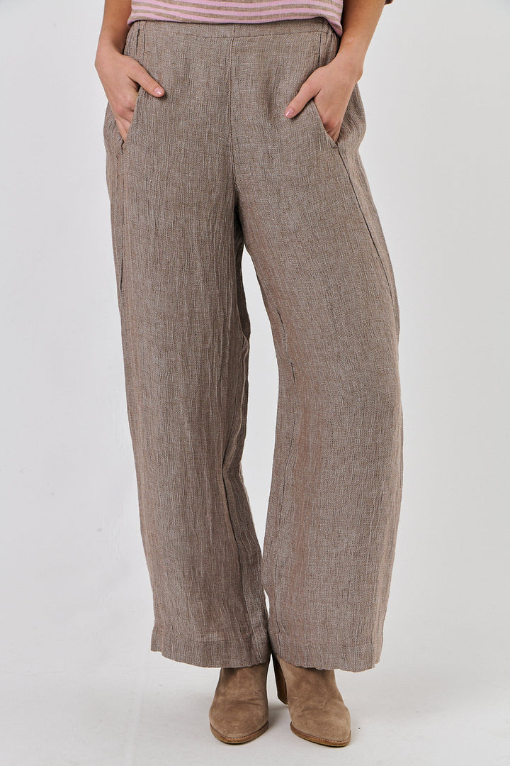 Dee Linen Pant - Truffle - OJ7 - Pizazz BoutiqueNaturals By O & J