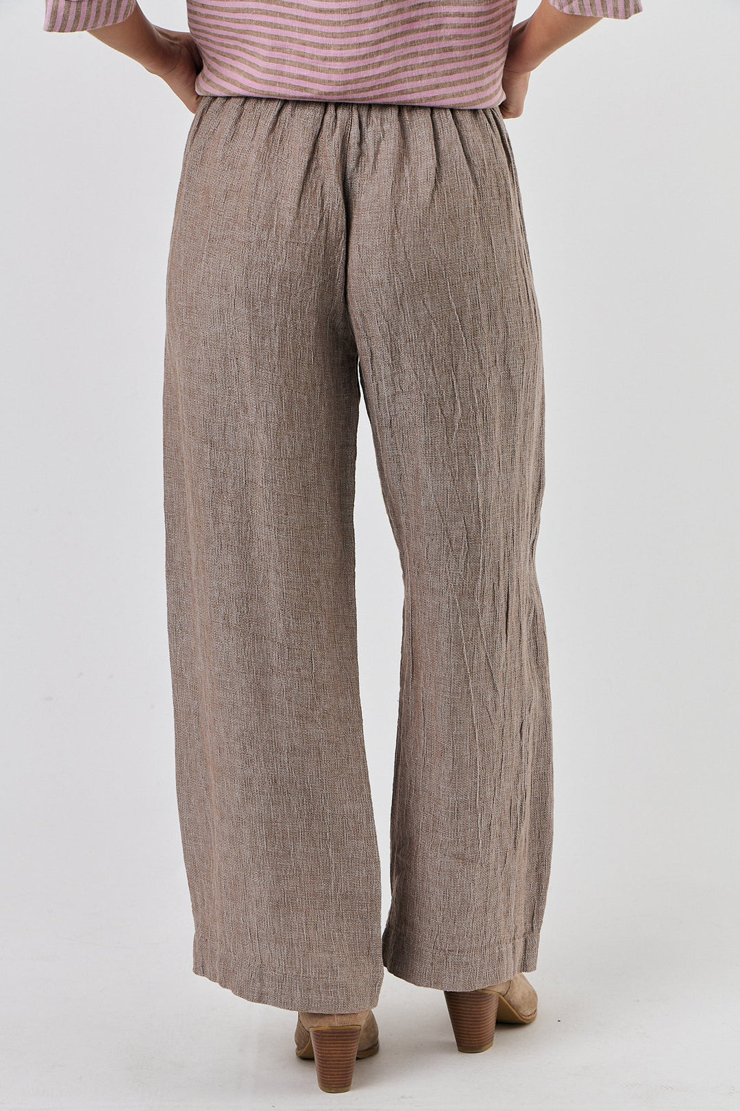 Dee Linen Pant - Truffle - OJ7 - Pizazz BoutiqueNaturals By O & J