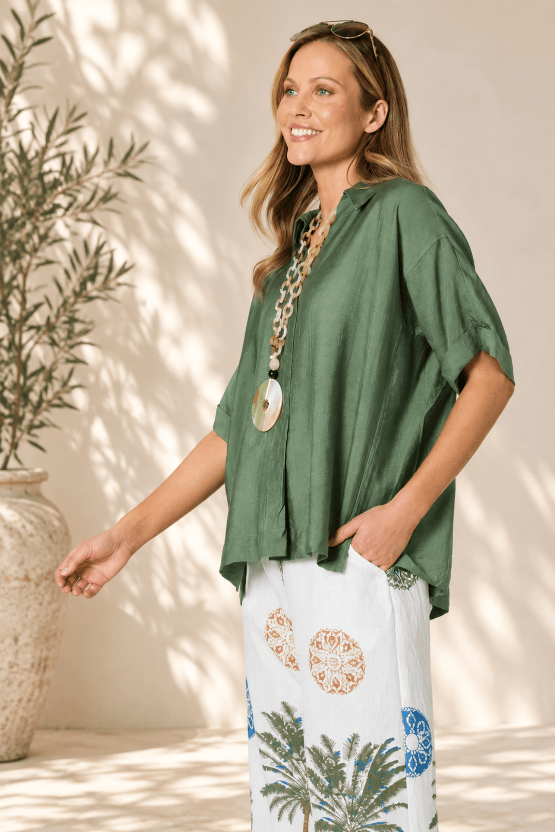 Del Mar Top - Fern - CL16 - Pizazz BoutiqueClarity