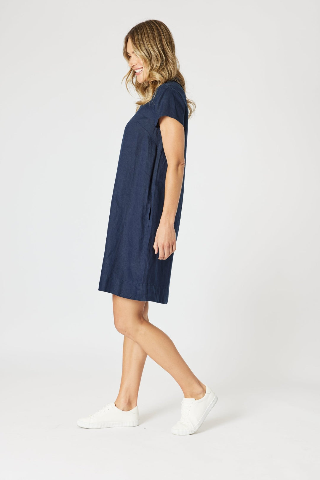 Delta Lino Dress - Navy - GS28 - Pizazz BoutiqueGordon smith