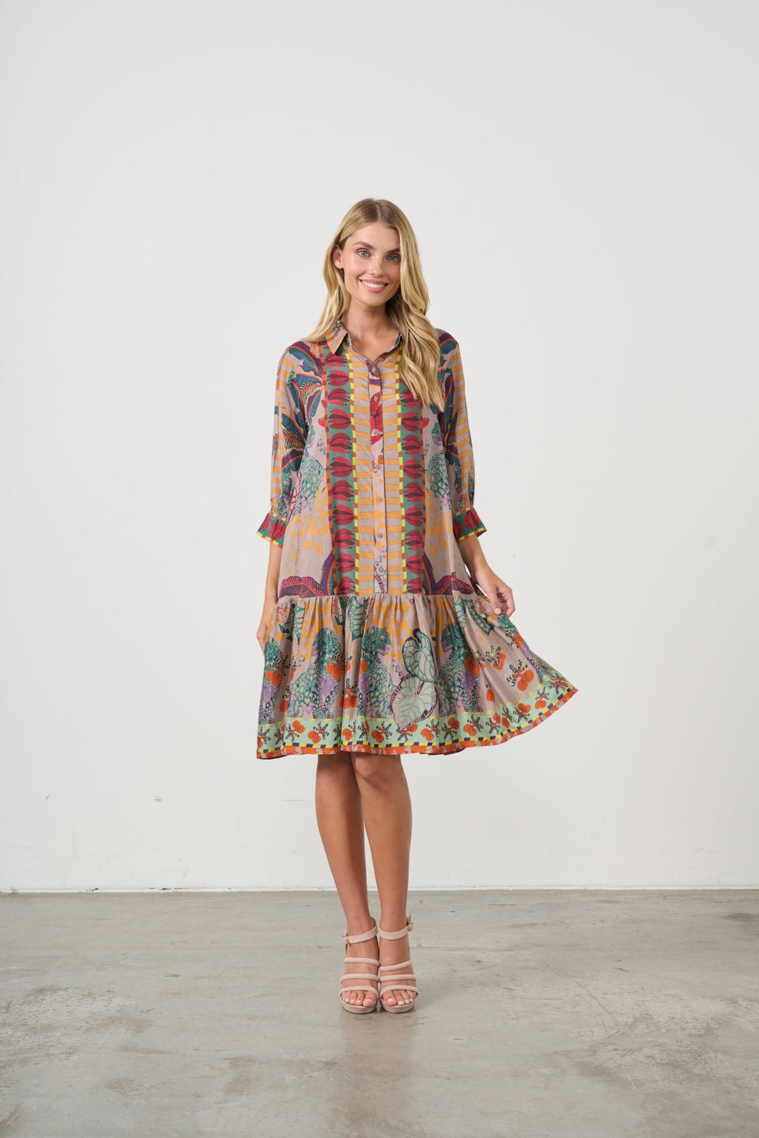 Drop Waist Dress - Tropical - CJ2 - Pizazz BoutiqueCaju
