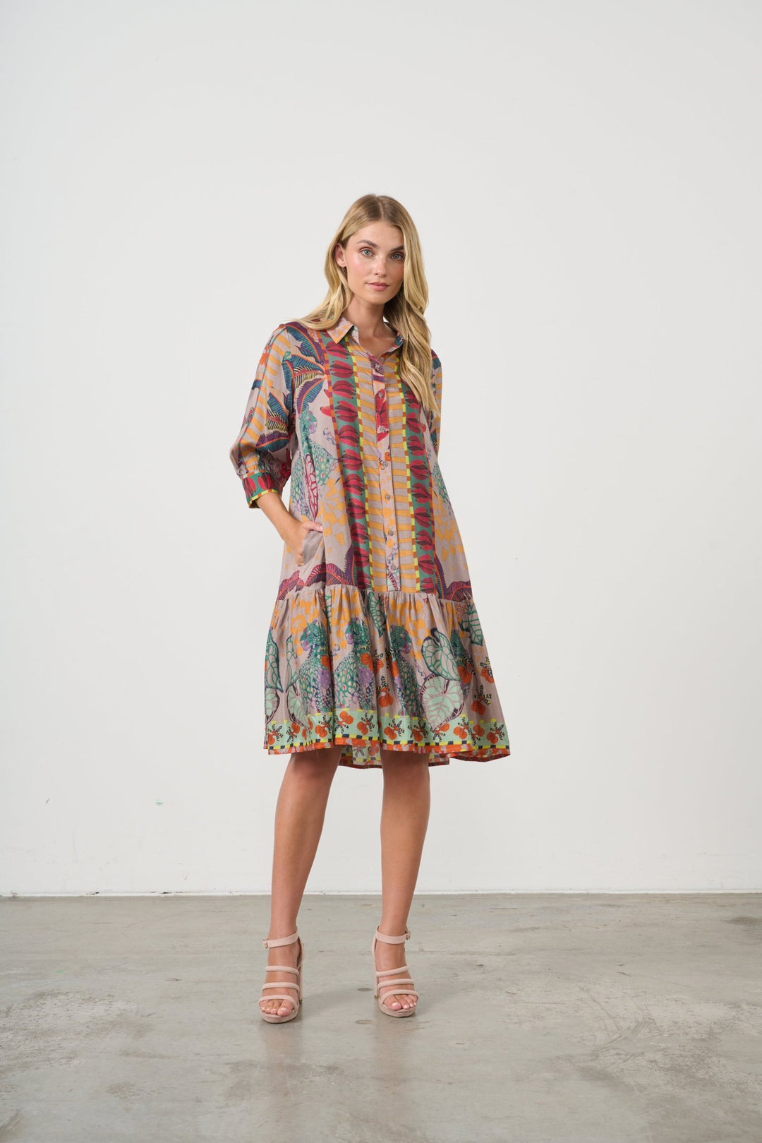 Drop Waist Dress - Tropical - CJ2 - Pizazz BoutiqueCaju