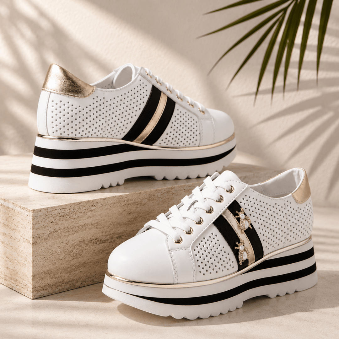 Eaglesy Sneaker - White/Gold - DJ24 - Pizazz BoutiqueDjango & Juliette