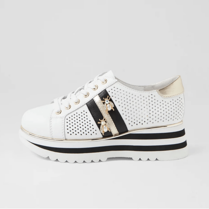Eaglesy Sneaker - White/Gold - DJ24 - Pizazz BoutiqueDjango & Juliette