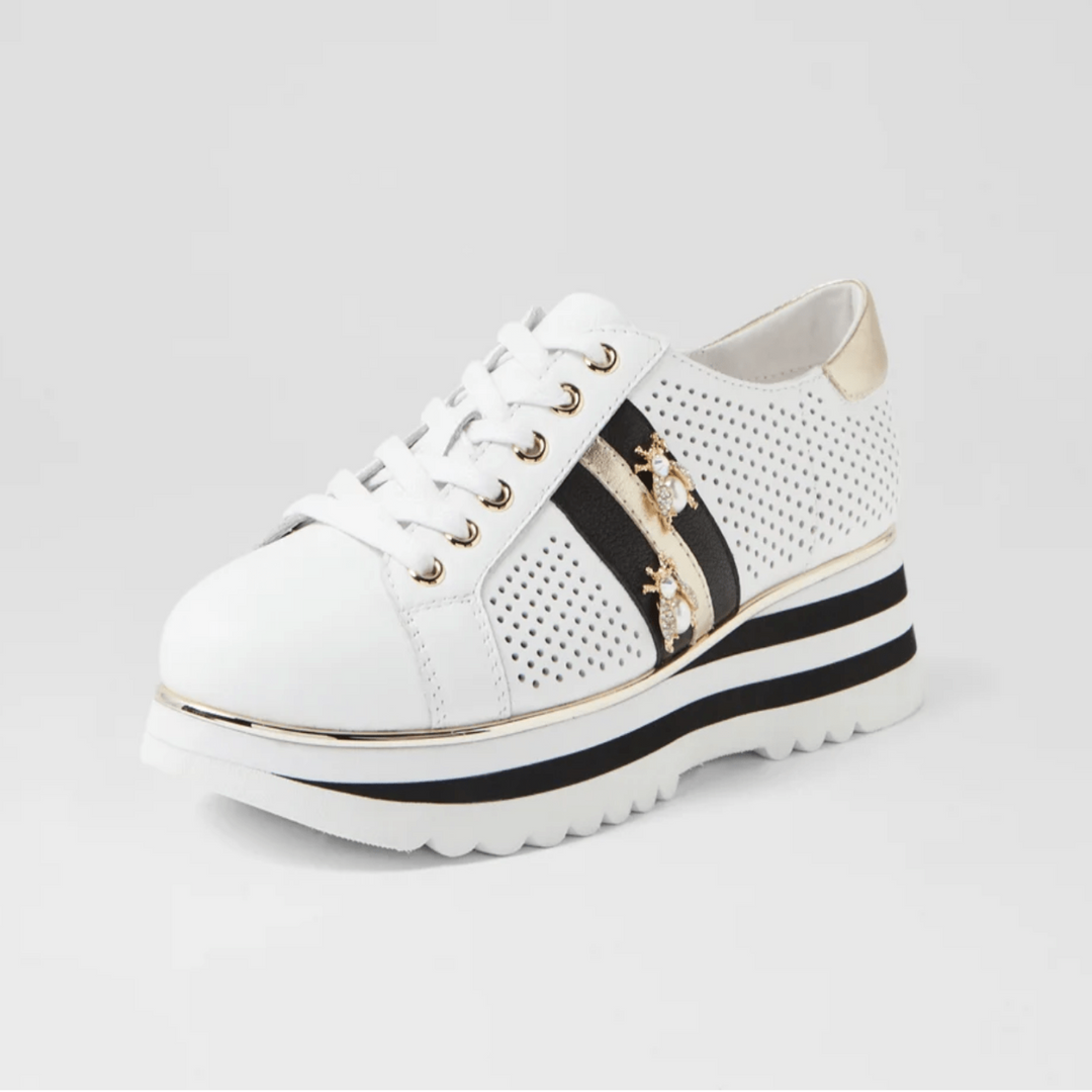 Eaglesy Sneaker - White/Gold - DJ24 - Pizazz BoutiqueDjango & Juliette