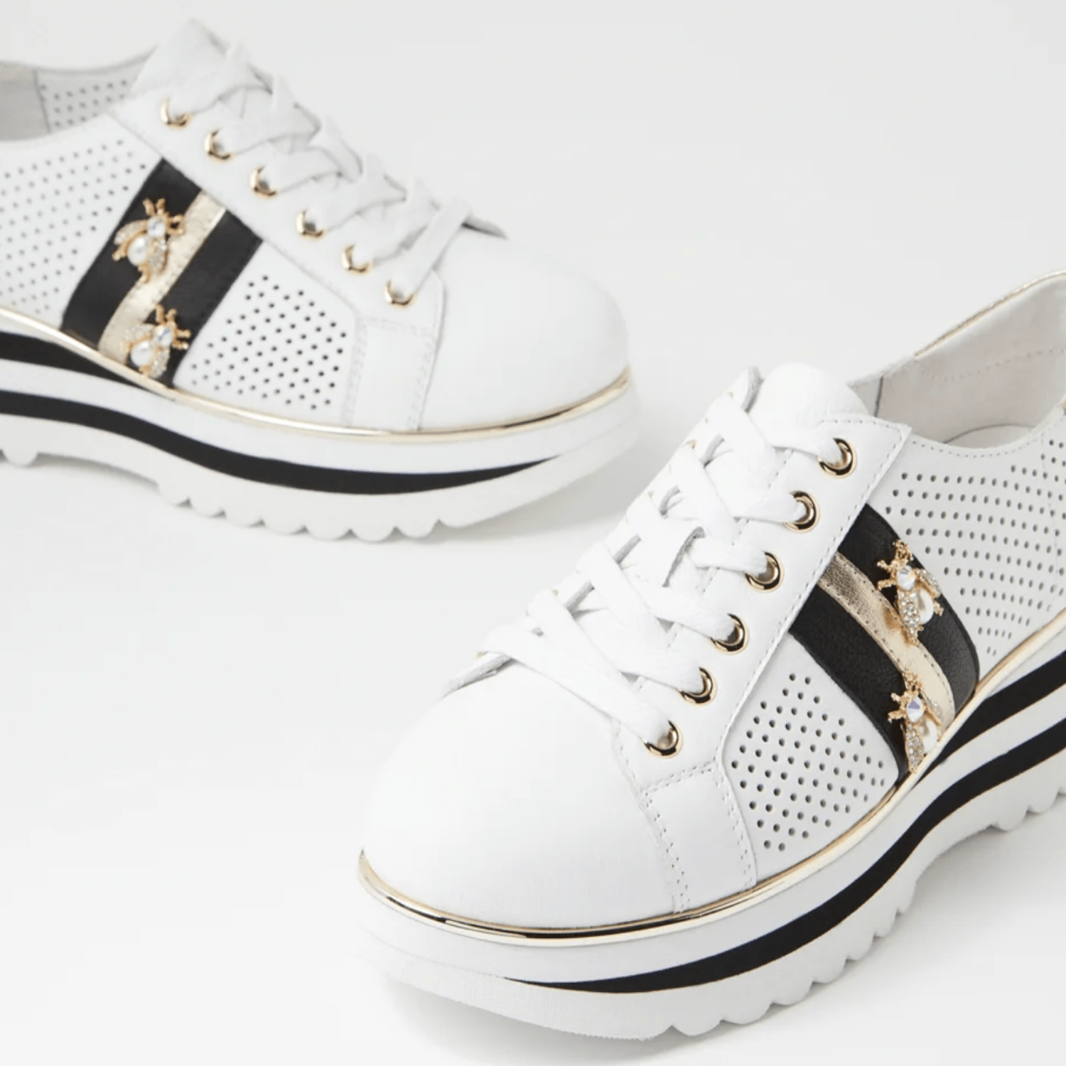 Eaglesy Sneaker - White/Gold - DJ24 - Pizazz BoutiqueDjango & Juliette