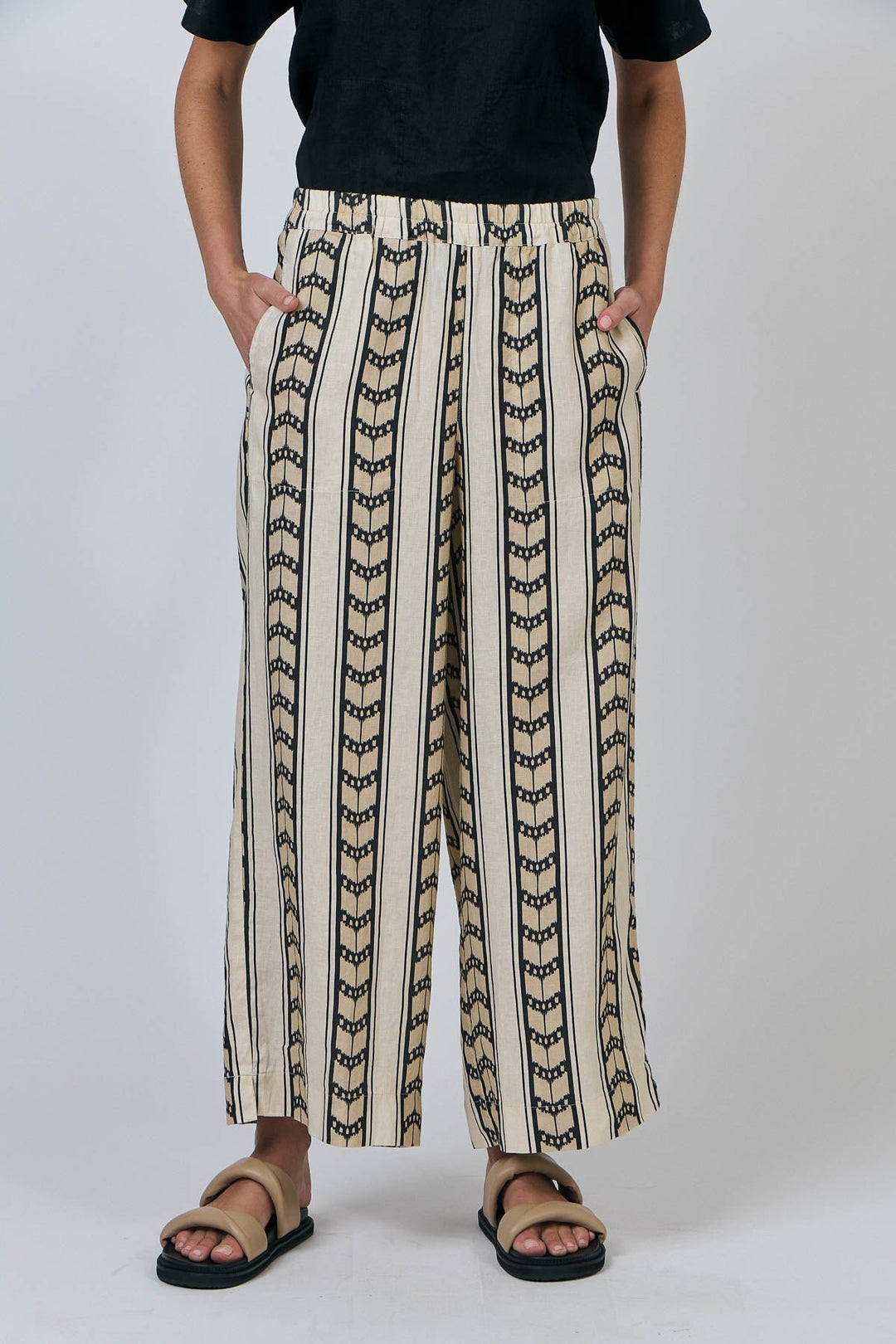 Eden Linen Pant - Chevron - OJ45 - Pizazz BoutiqueNaturals By O & J