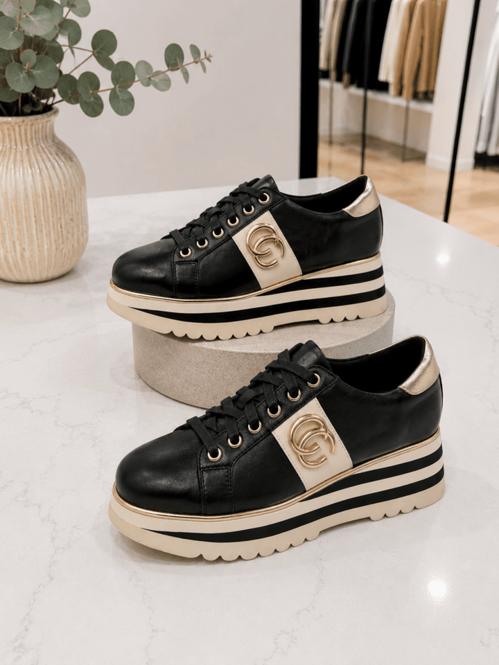 Edgey Sneaker - Black/milk - DJ37 - Pizazz BoutiqueDjango & Juliette