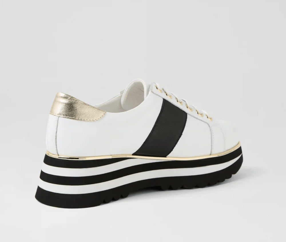 Edgey Sneaker - White/Gold - DJ37 - Pizazz BoutiqueDjango & Juliette