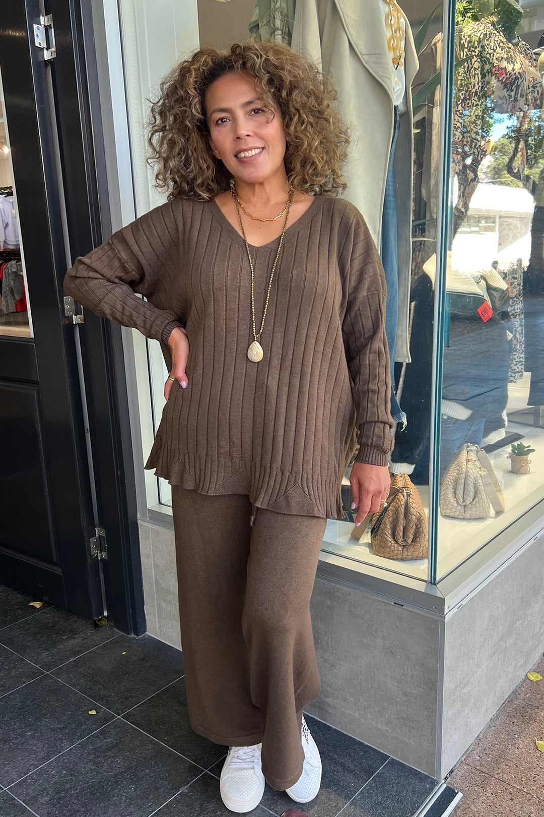 Eleanor Pant - Chocolate - CG57 - Pizazz BoutiqueCindy G