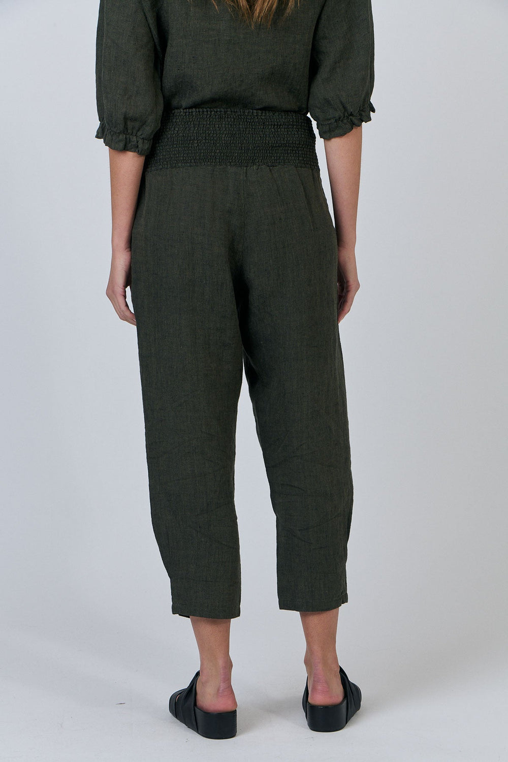 Eliza Linen Pant - Licorice - OJ59 - Pizazz BoutiqueNaturals By O & J