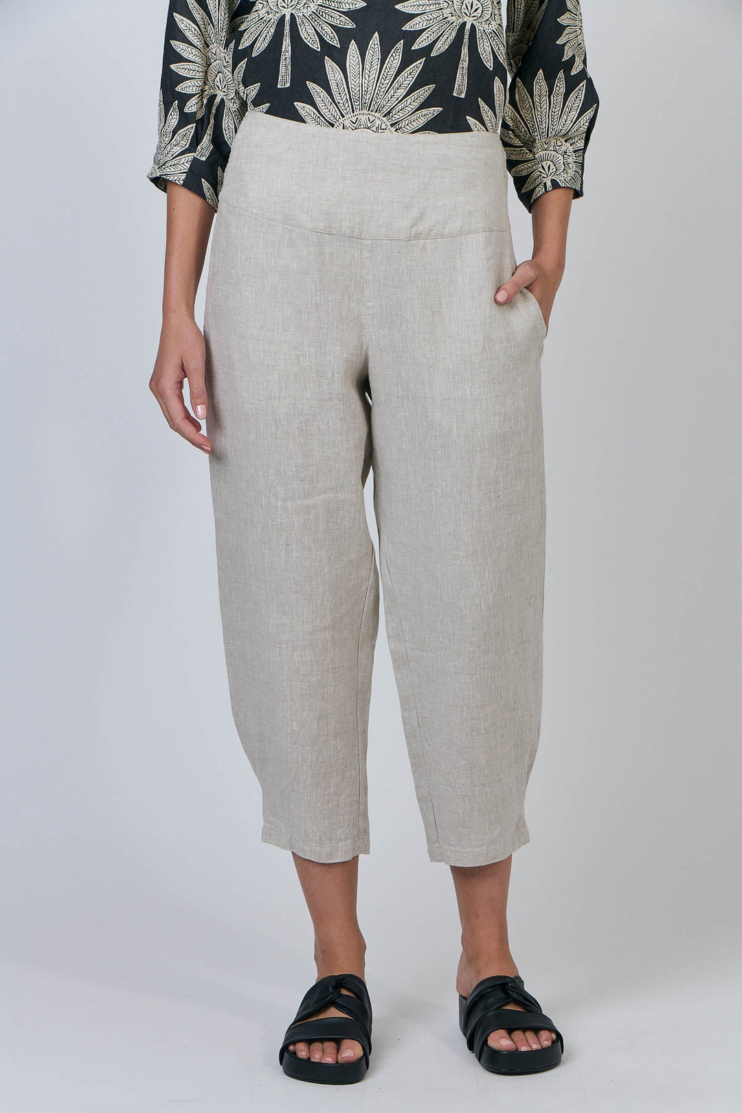 Eliza Linen Pant - Sand - OJ59 - Pizazz BoutiqueNaturals By O & J