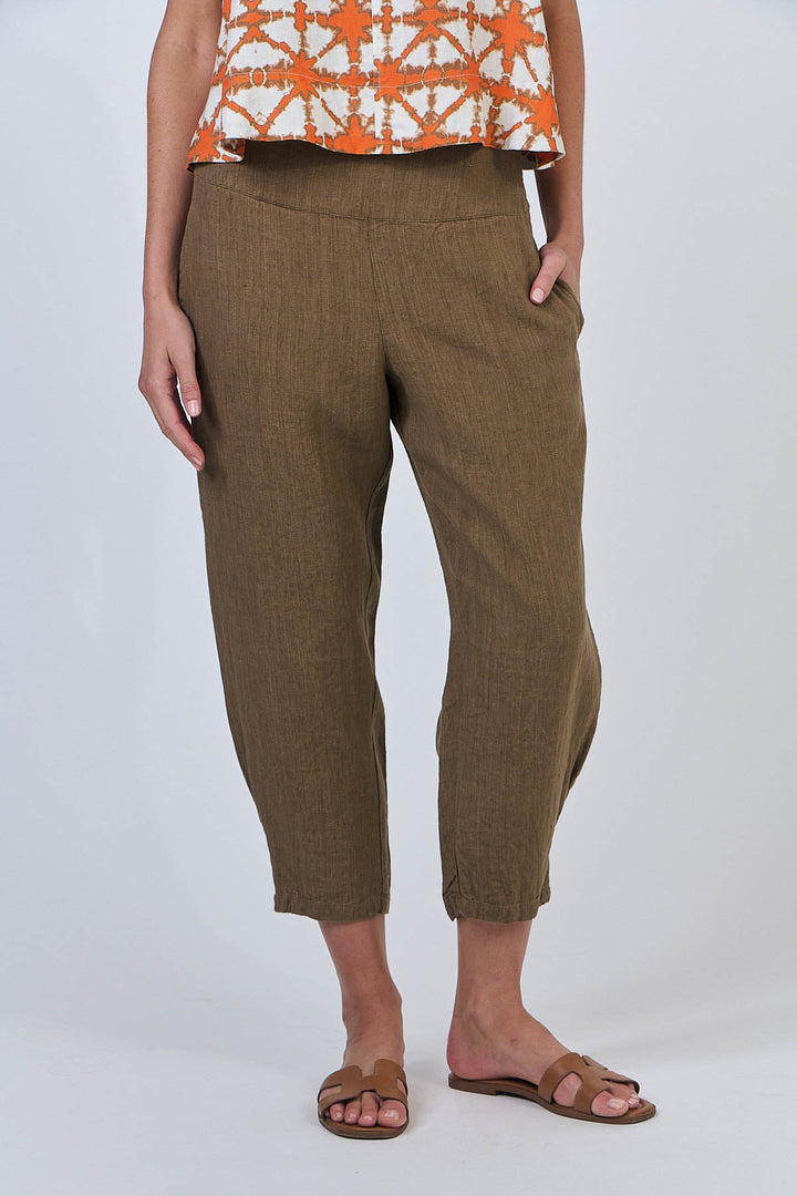 Eliza Linen Pant - Tobacco - OJ59 - Pizazz BoutiqueNaturals By O & J