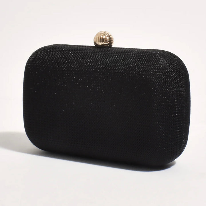 Ella Woven Structured Clutch - Black - AD5